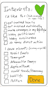 ClimateActivateMe Prototype on Paper